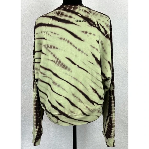 PROENZA SCHOULER • Mint/Brown White Label Modified Raglan Tie Dye Sweatshirt, XS - Picture 9 of 16